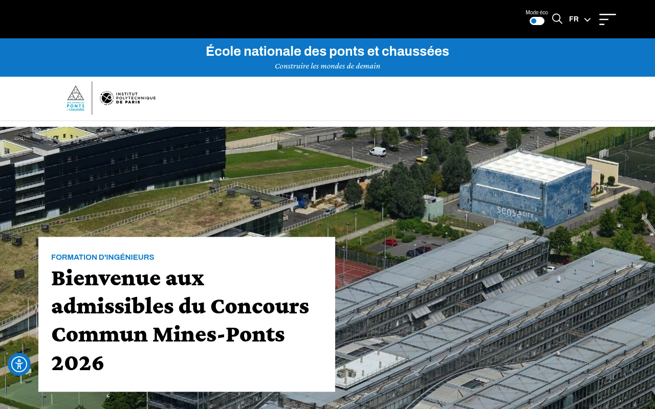École des Ponts ParisTech website screenshot