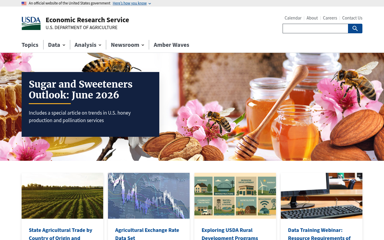 Economic Research Service website screenshot