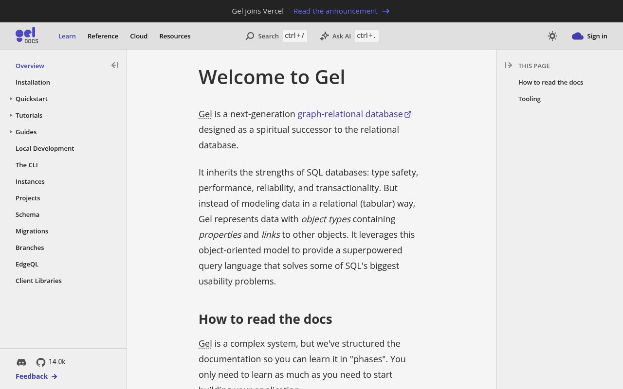 EdgeDB website screenshot