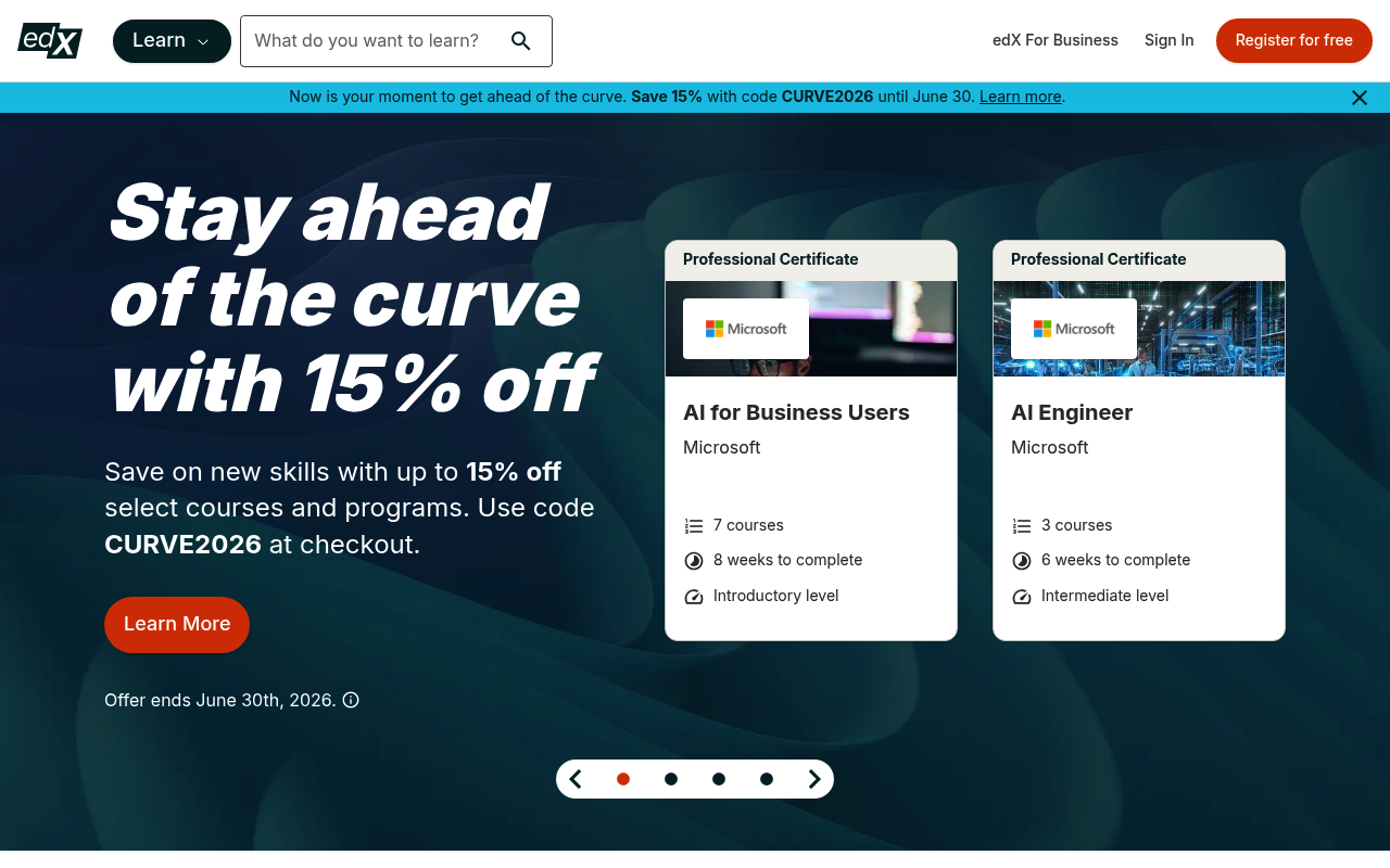 edX website screenshot