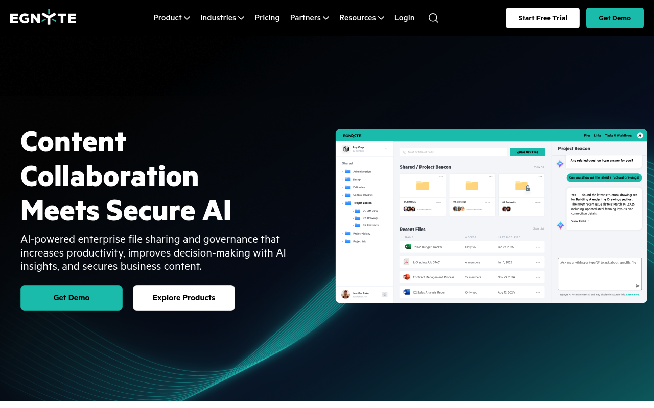 Egnyte website screenshot