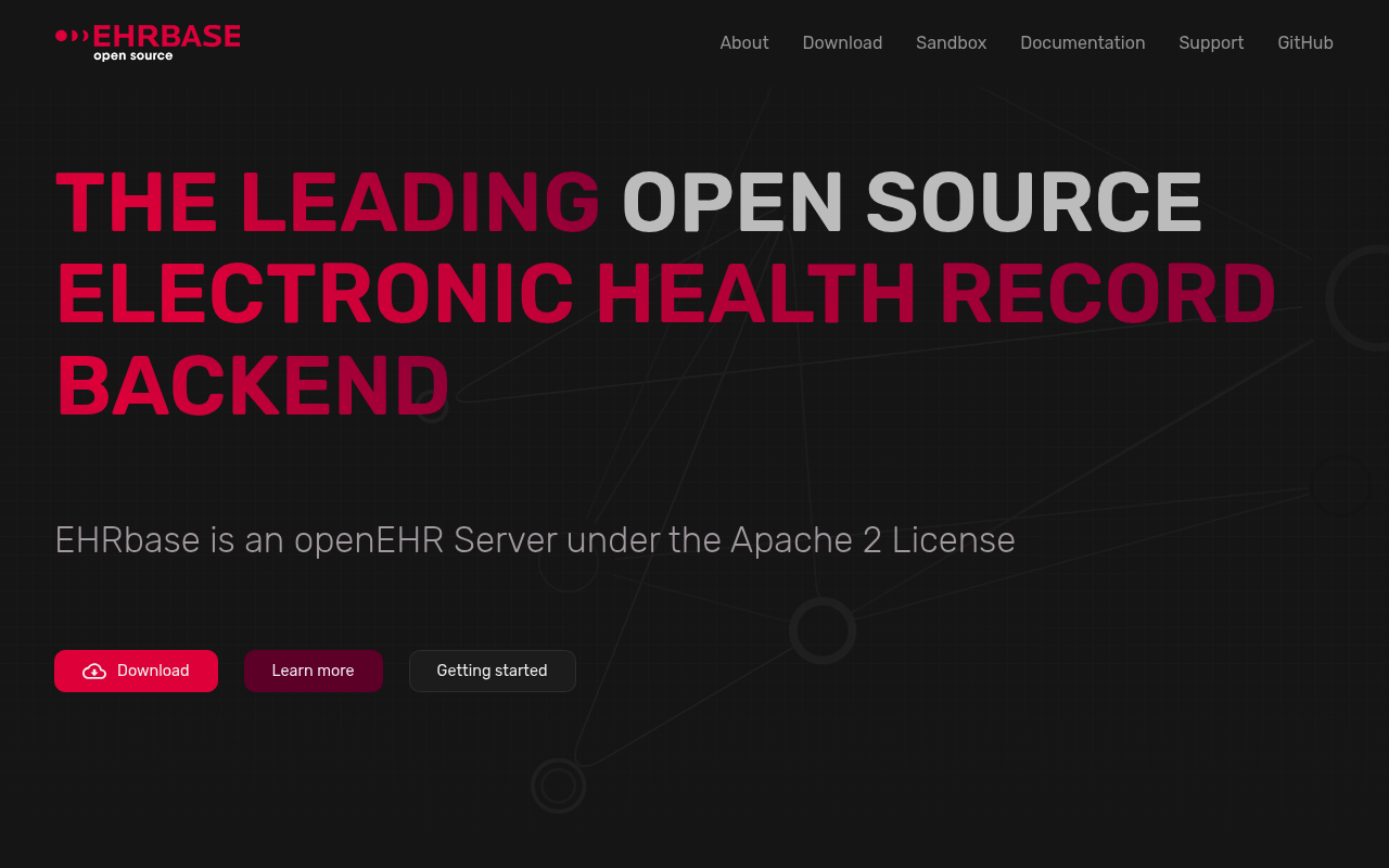 EHRbase website screenshot