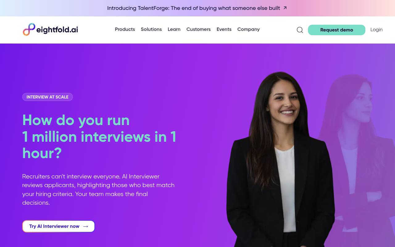 Eightfold AI website screenshot