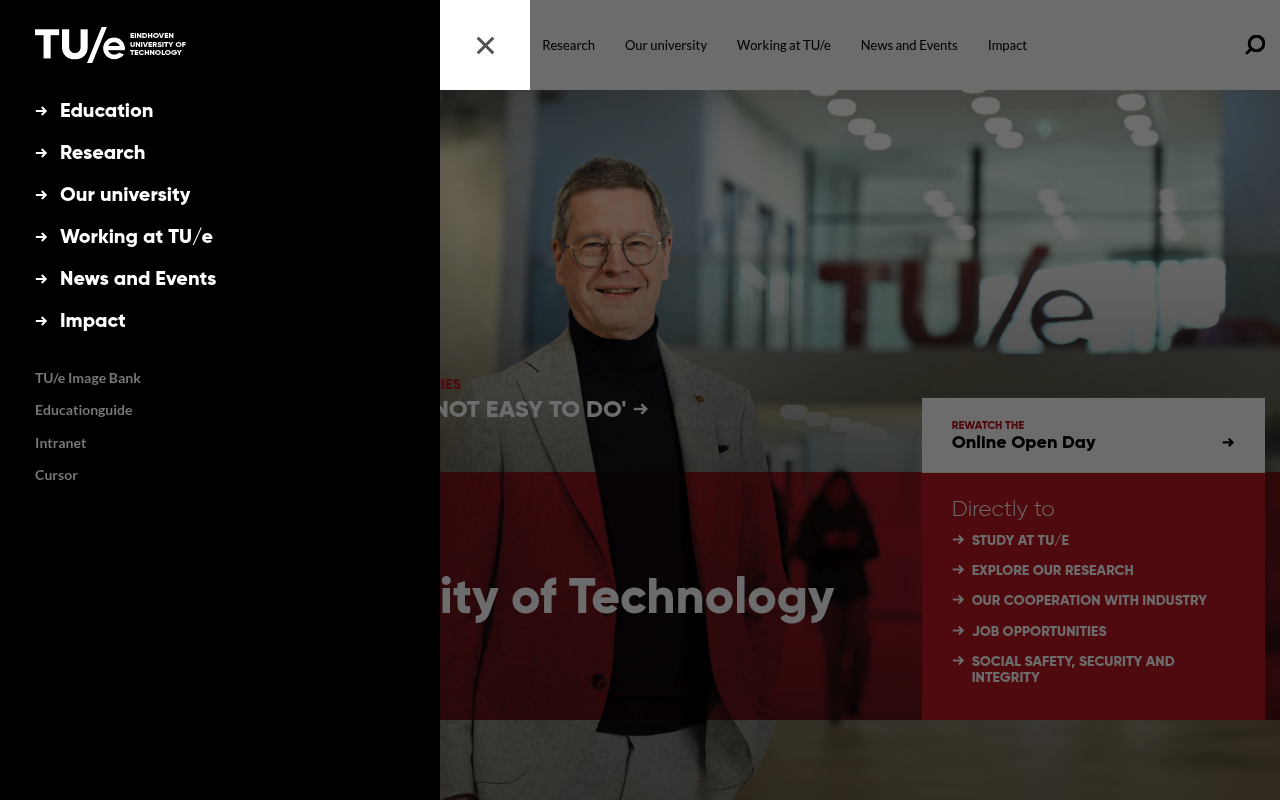 Eindhoven University of Technology website screenshot