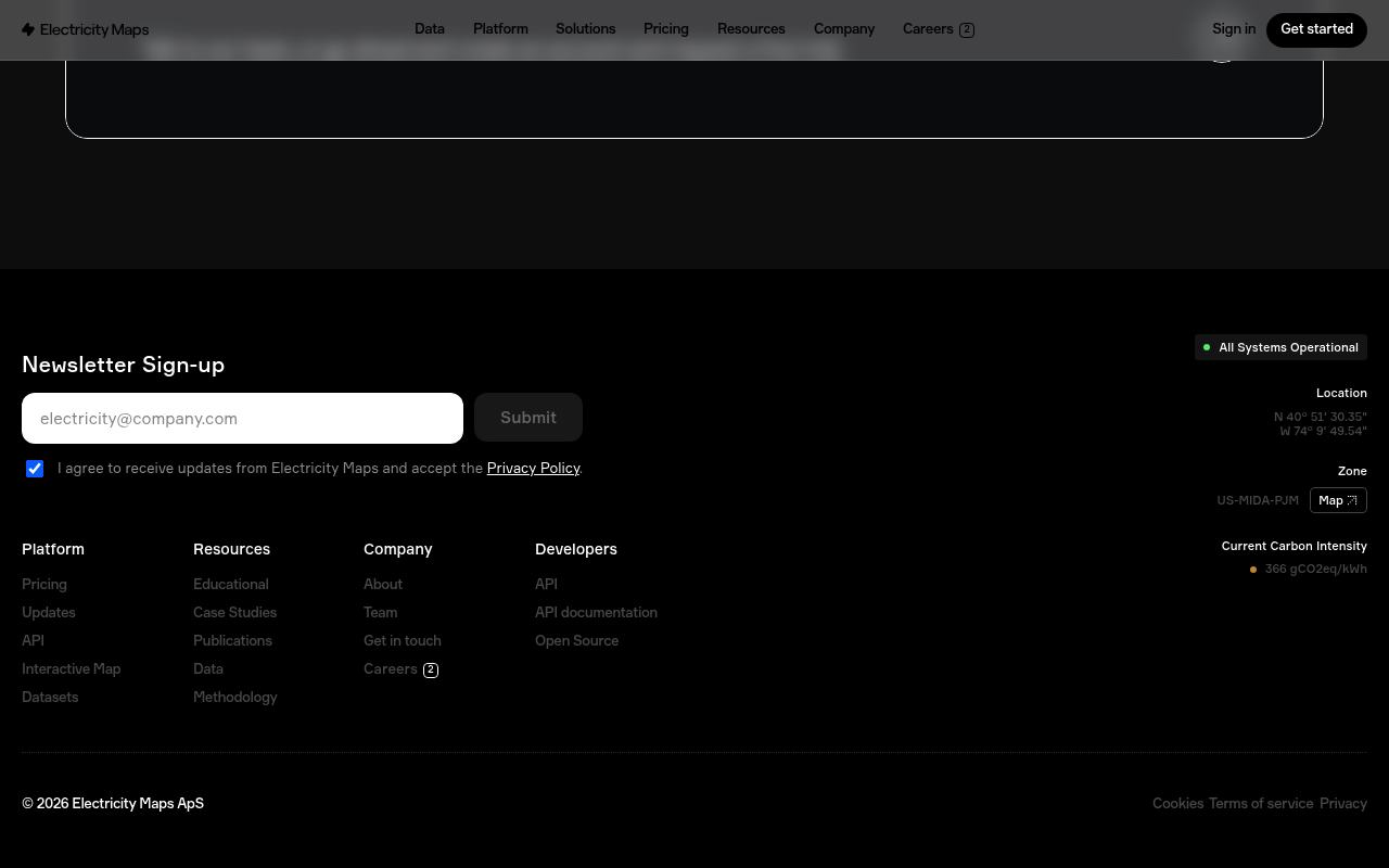 Electricity Maps website screenshot