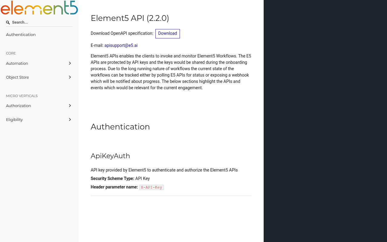 Element5 website screenshot