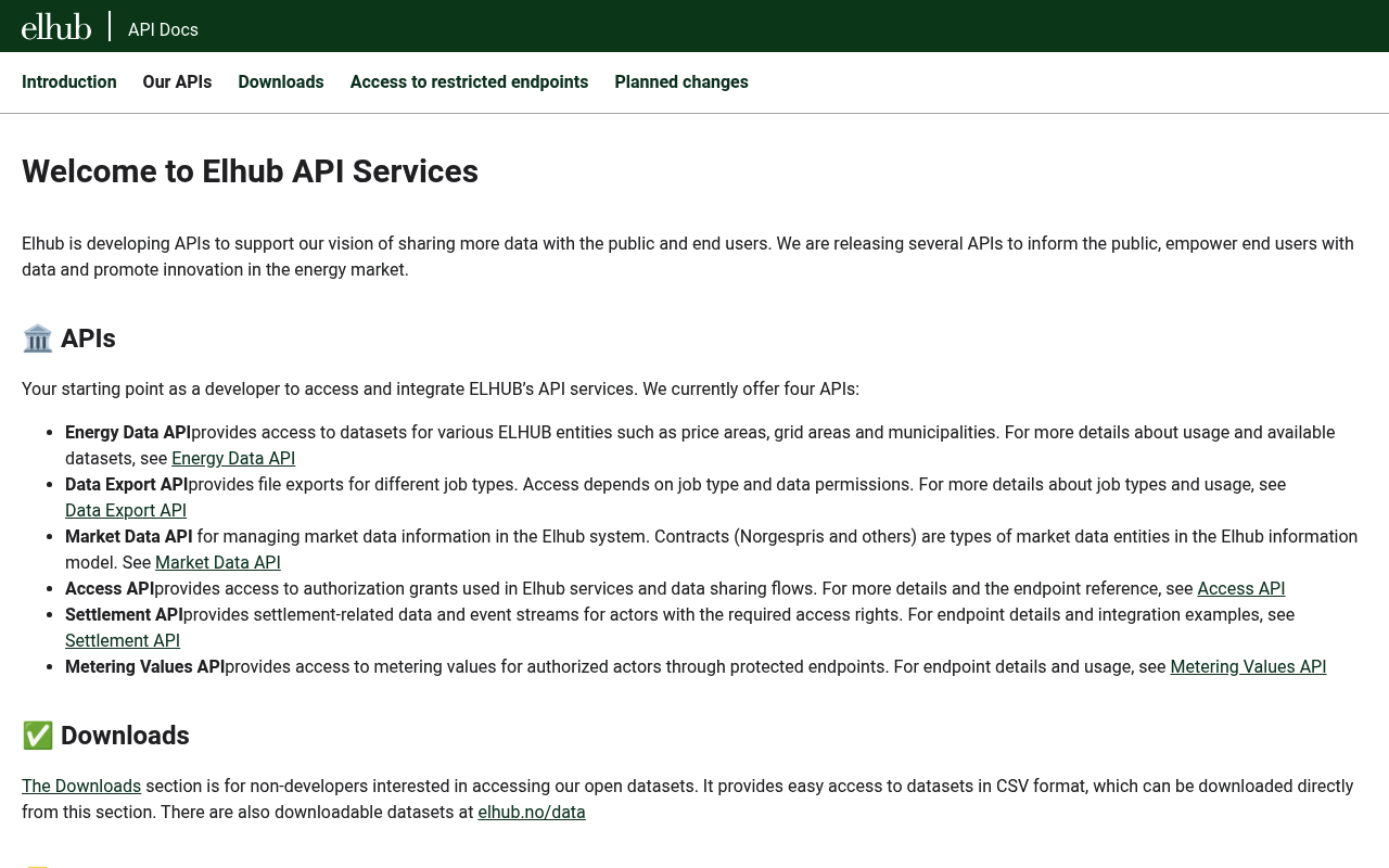 Elhub website screenshot