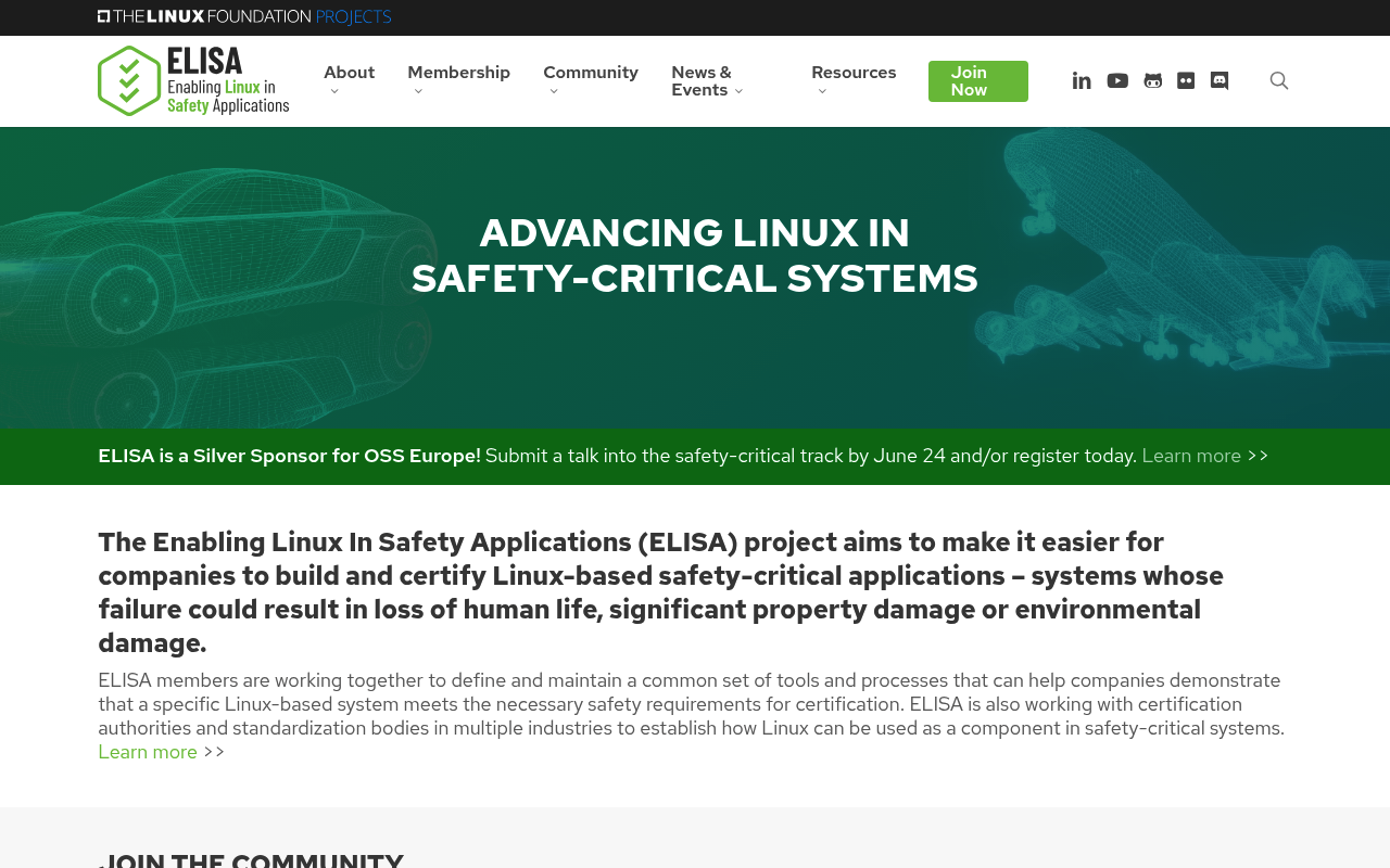 ELISA website screenshot