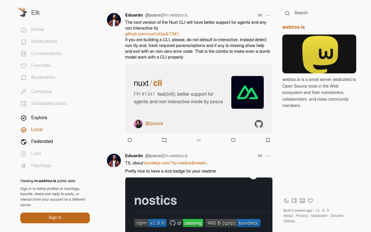 Elk website screenshot