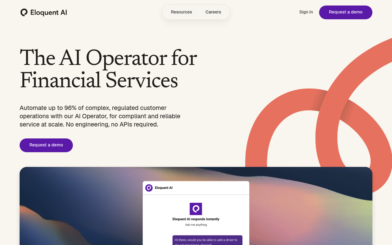 Eloquent AI website screenshot