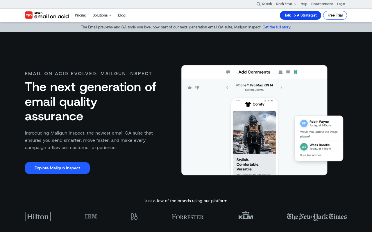 Email on Acid website screenshot