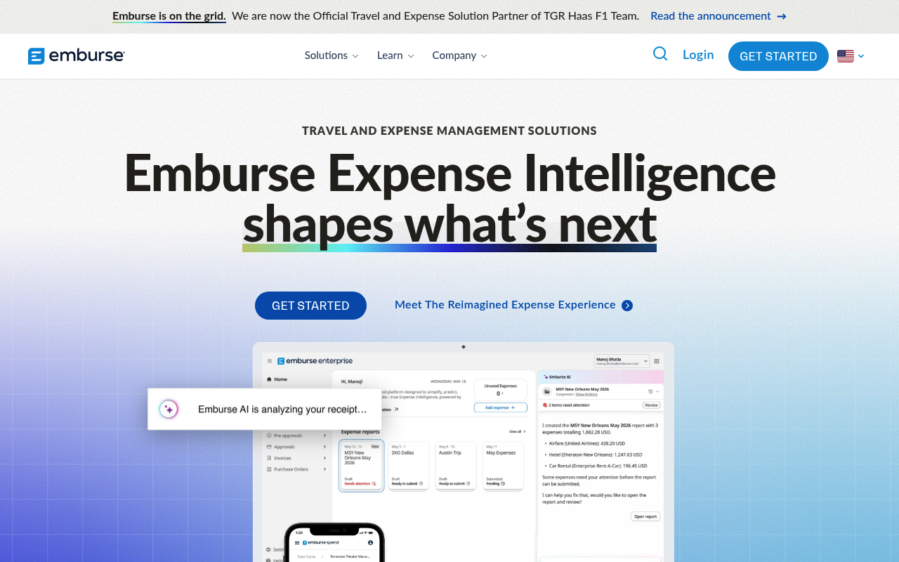 Emburse website screenshot