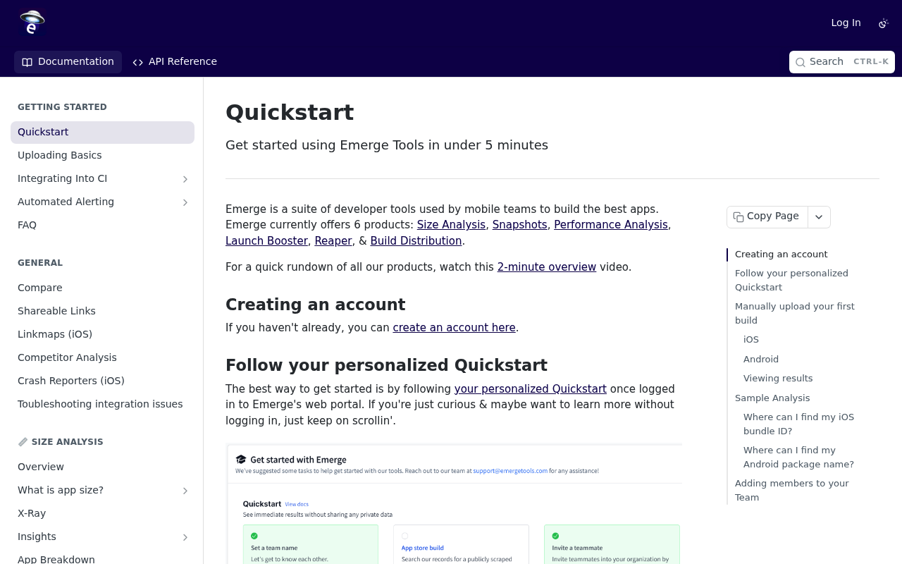 Emerge Tools website screenshot