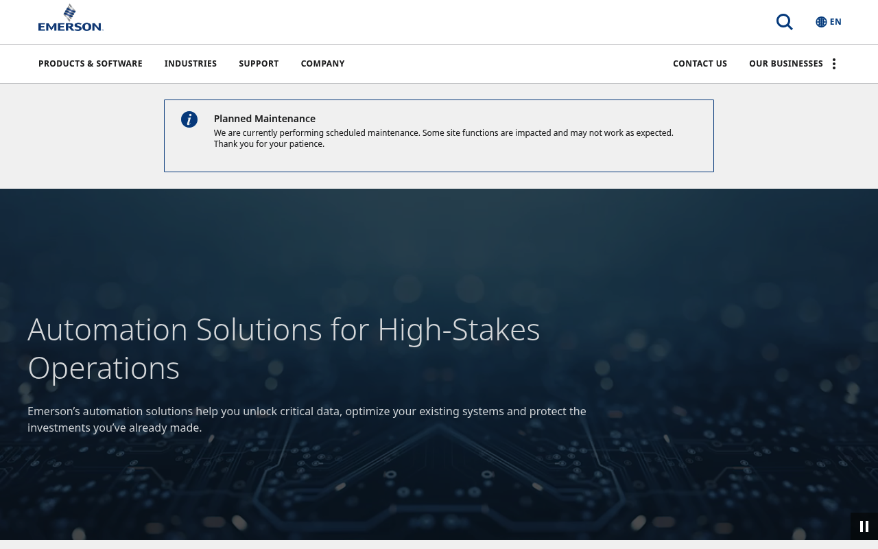 Emerson Electric screenshot