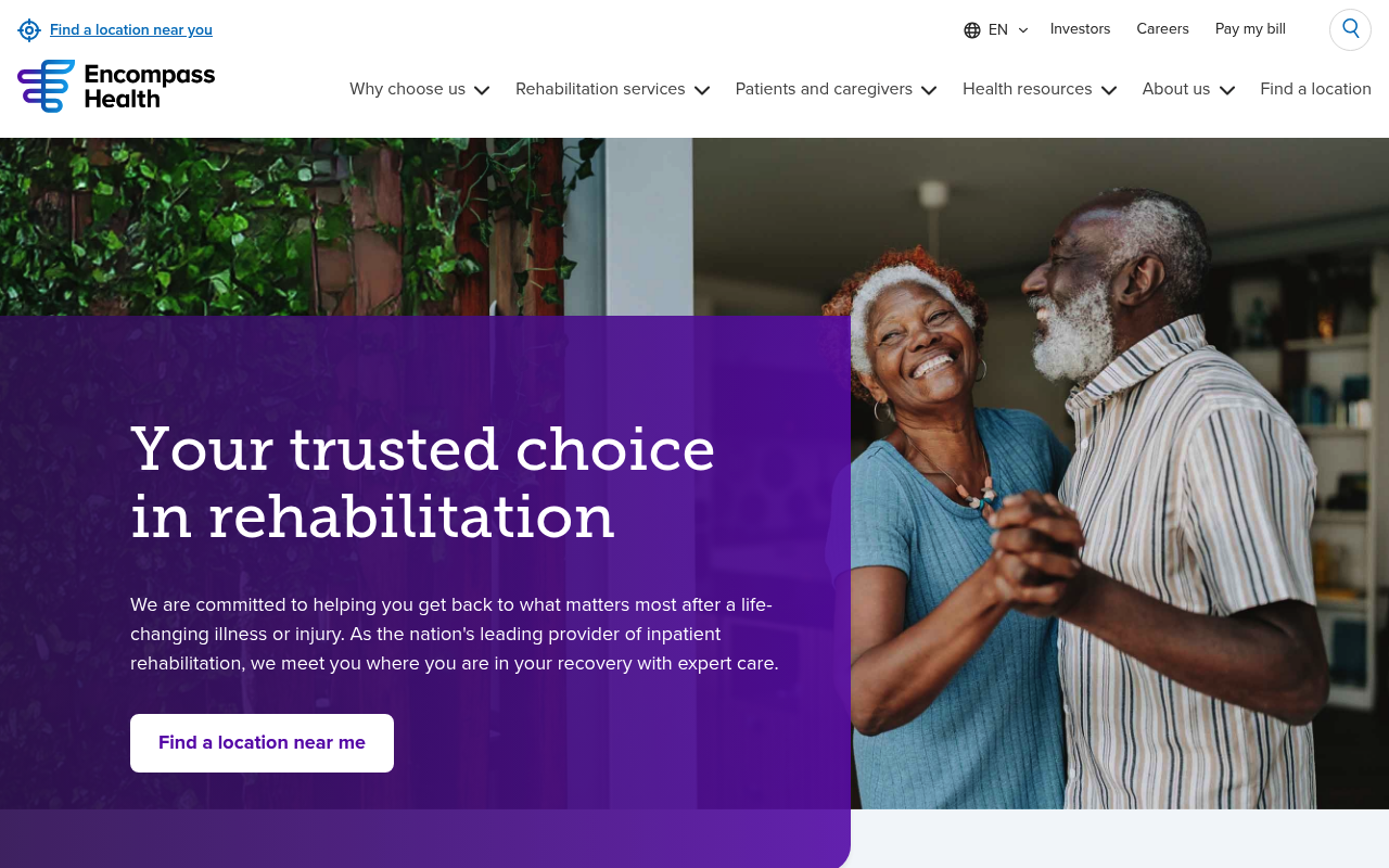 Encompass Health website screenshot