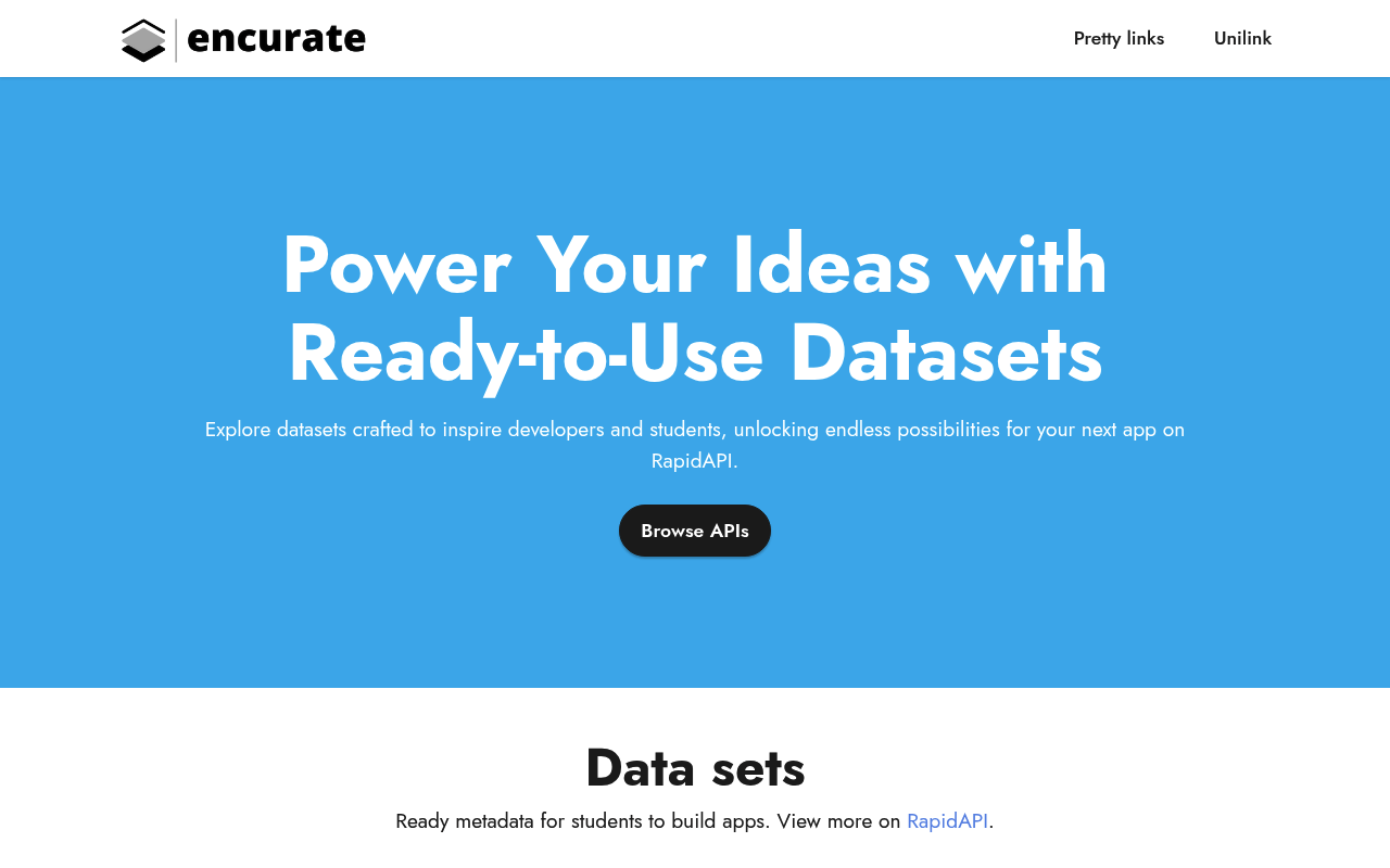 Encurate website screenshot