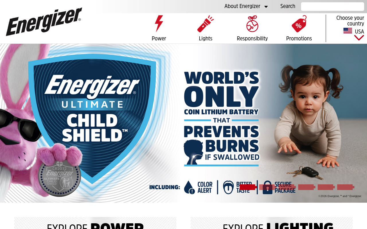 Energizer Holdings website screenshot