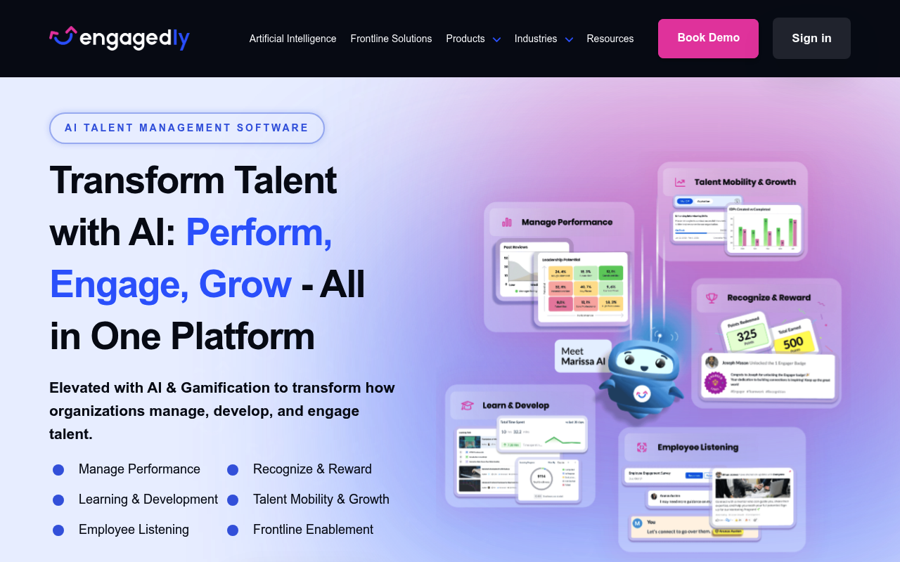 Engagedly website screenshot