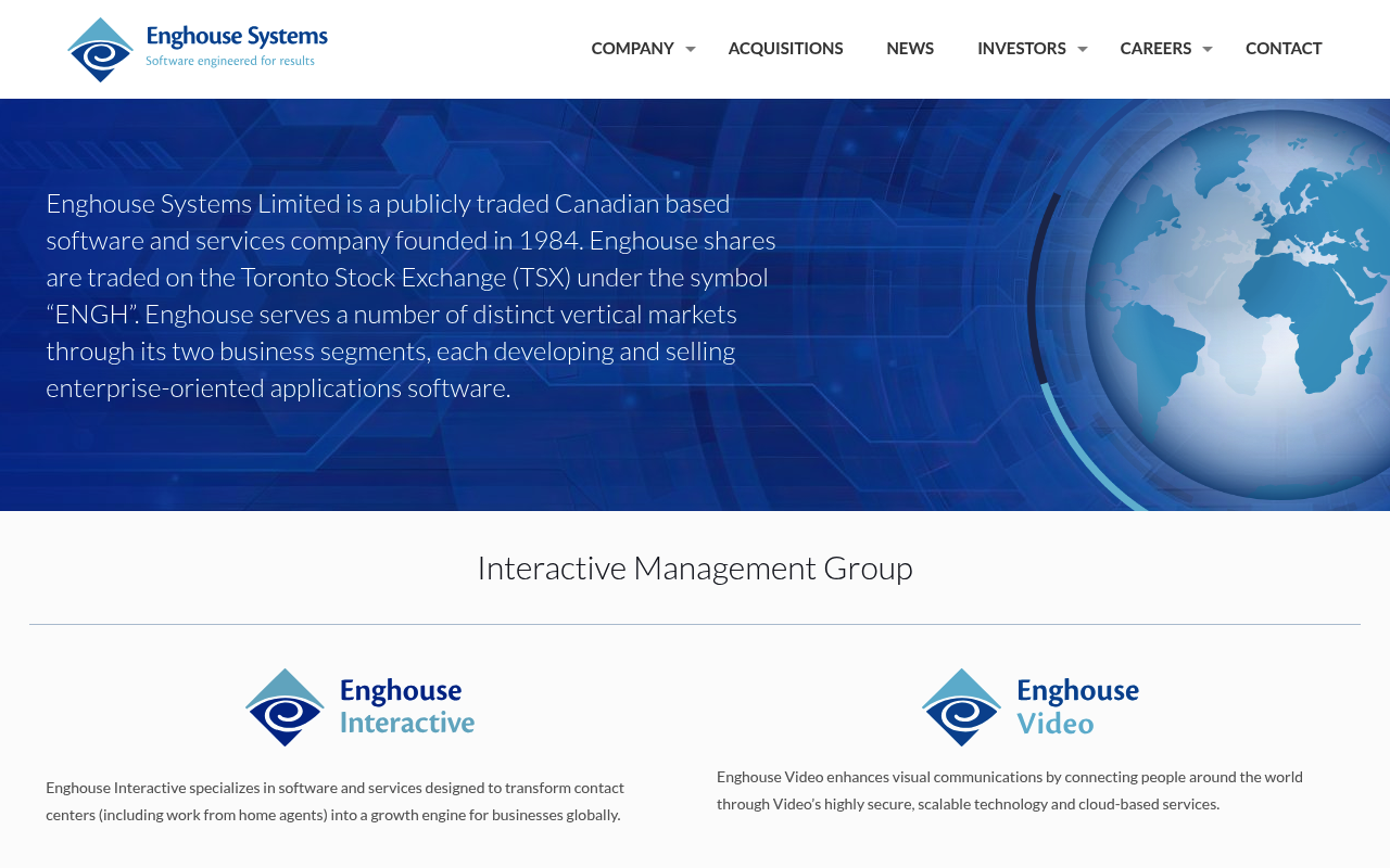 Enghouse website screenshot