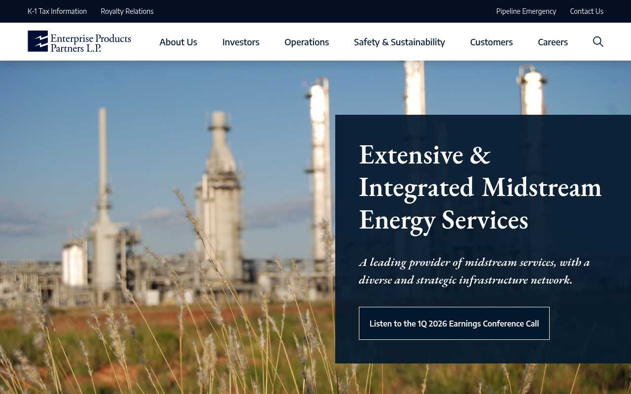 Enterprise Products Partners website screenshot