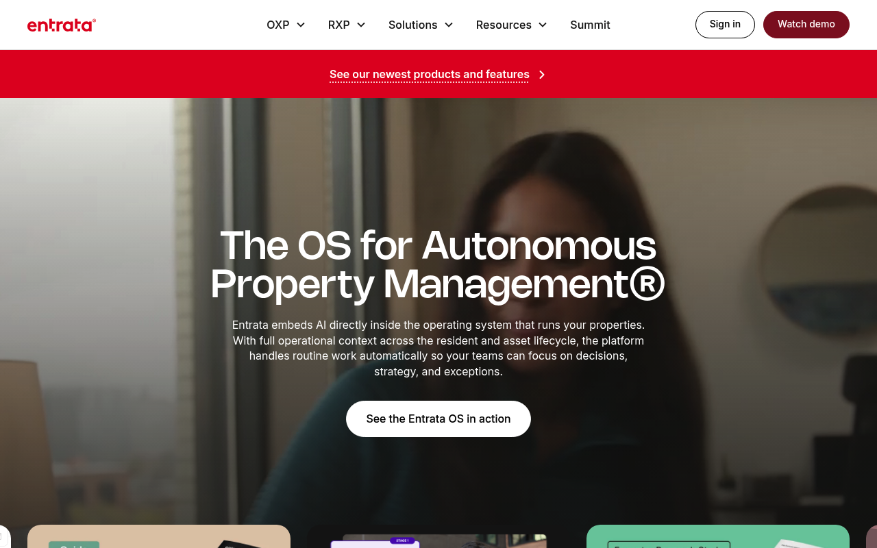 Entrata website screenshot