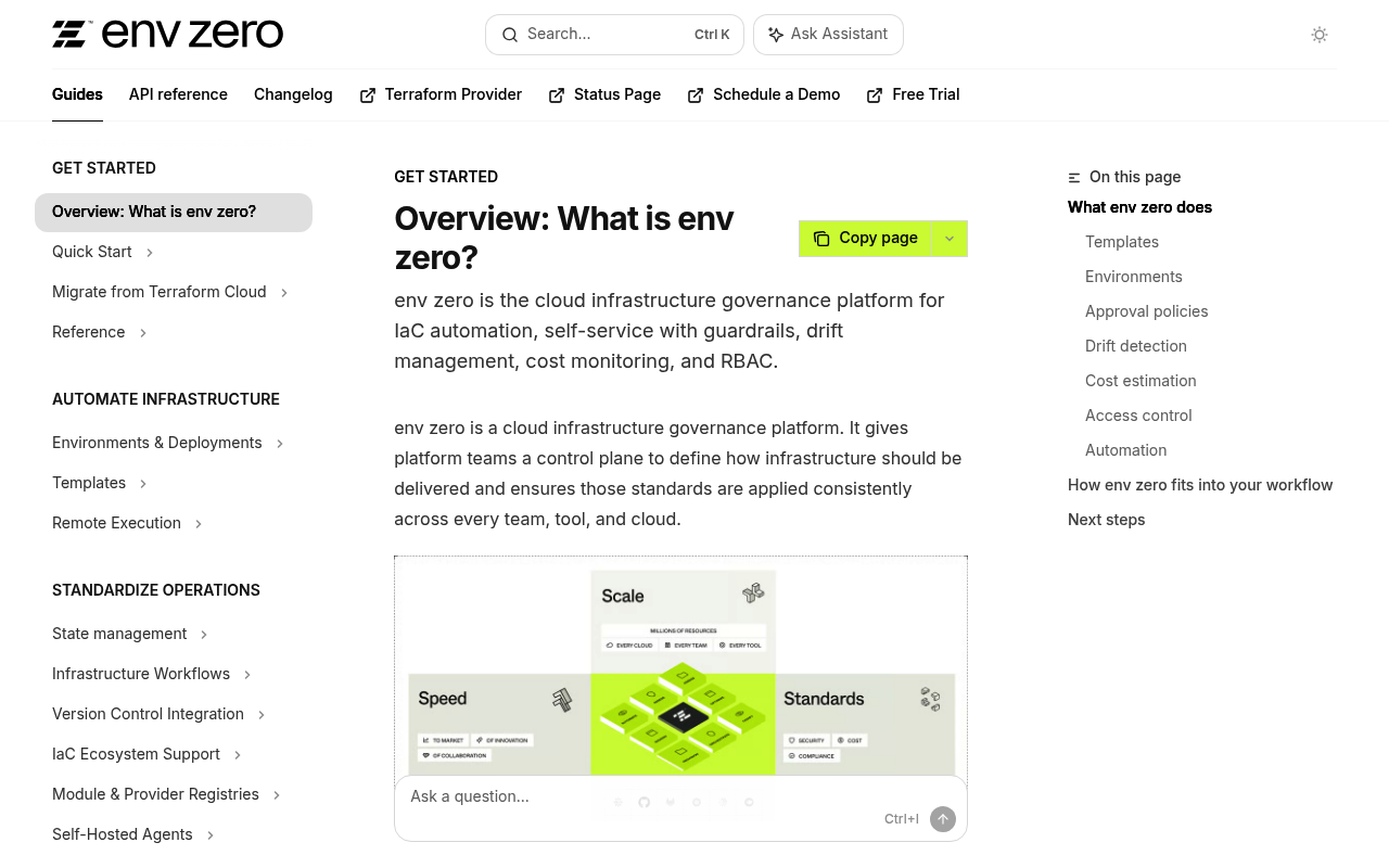 Env0 website screenshot