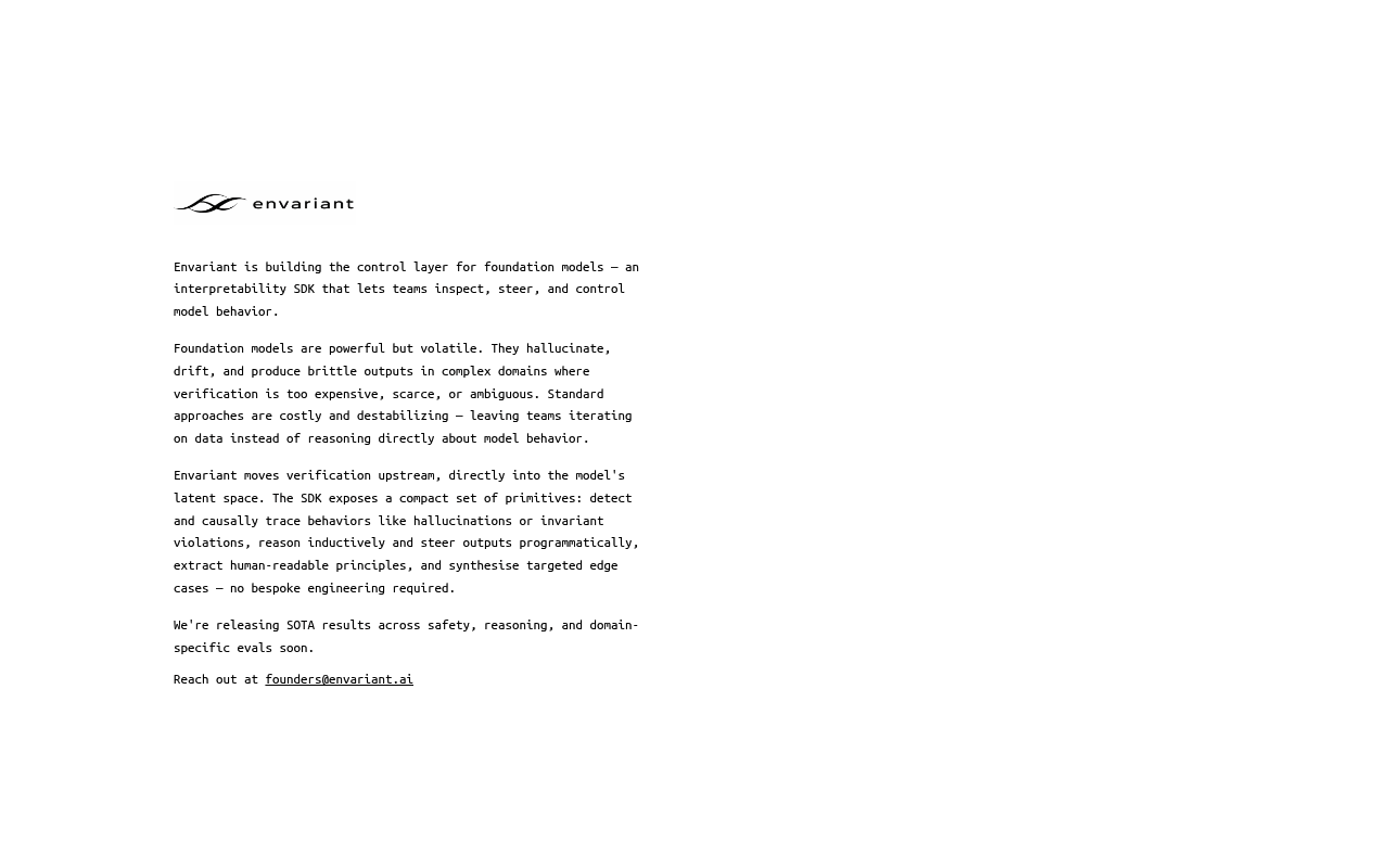 Envariant website screenshot