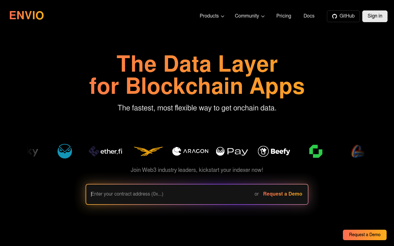 Envio website screenshot