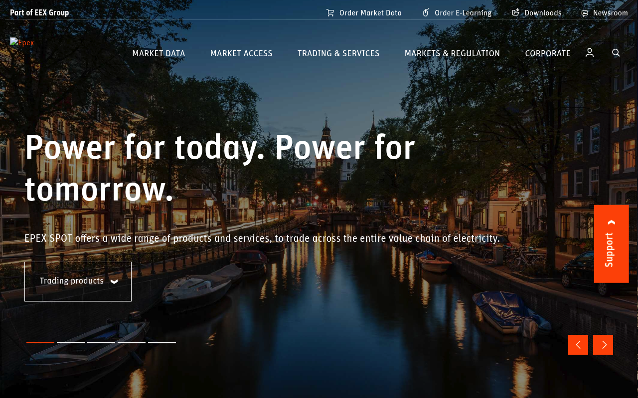 EPEX SPOT screenshot