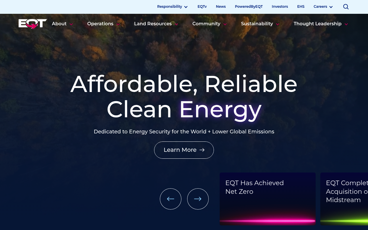 EQT Corporation screenshot