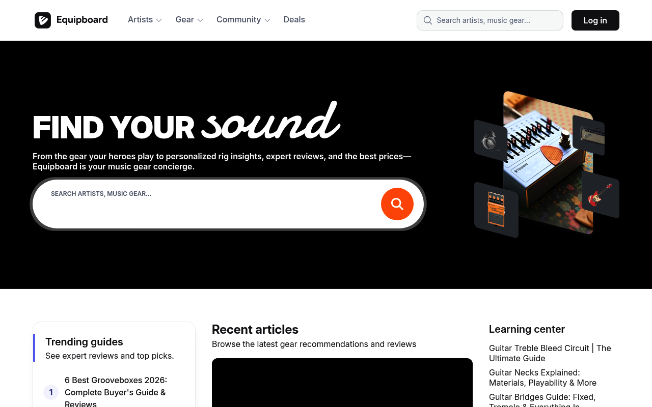 Equipboard screenshot