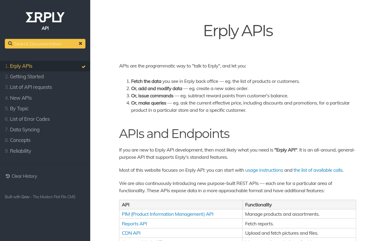 Erply website screenshot