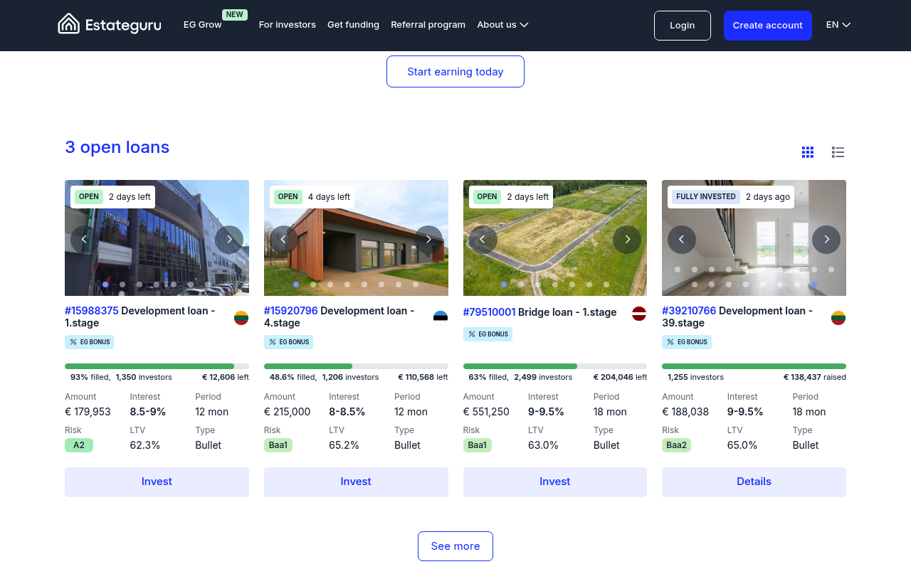 Estateguru screenshot