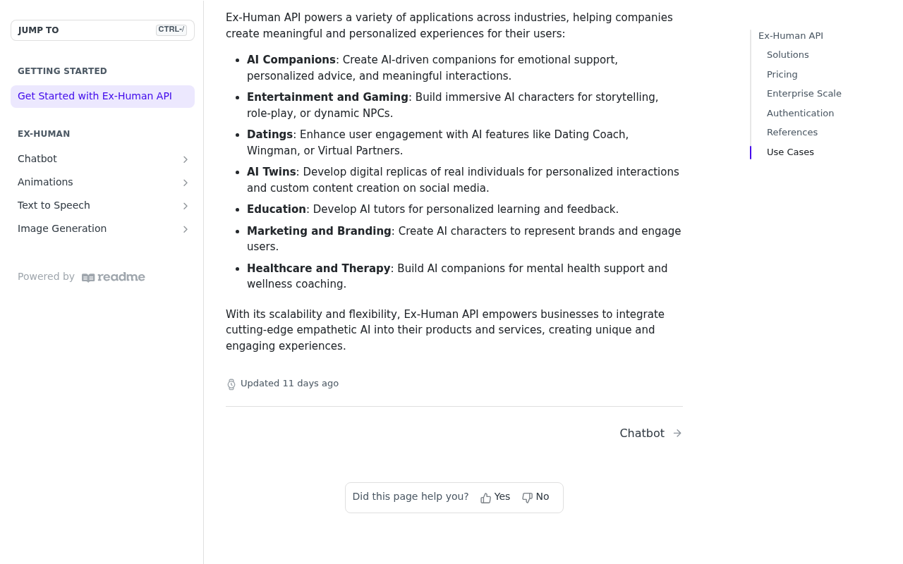 Ex-Human website screenshot