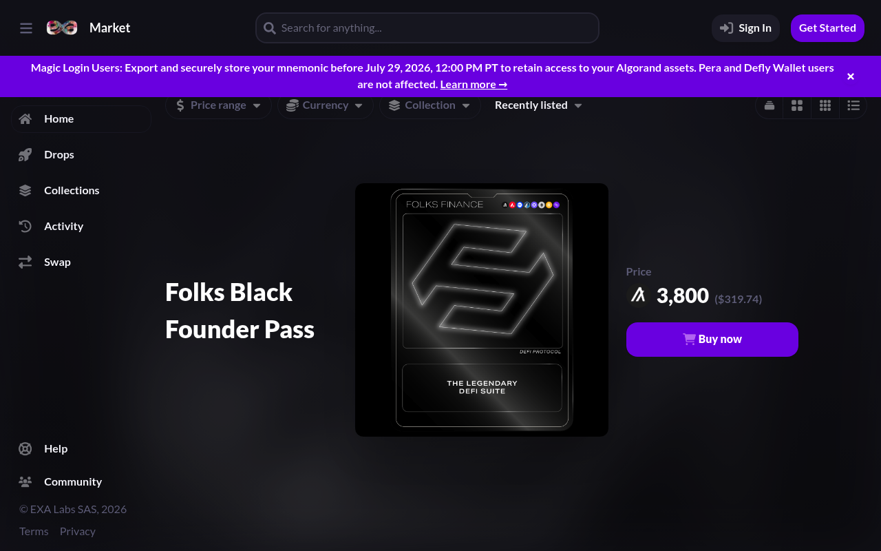 Exa Finance screenshot