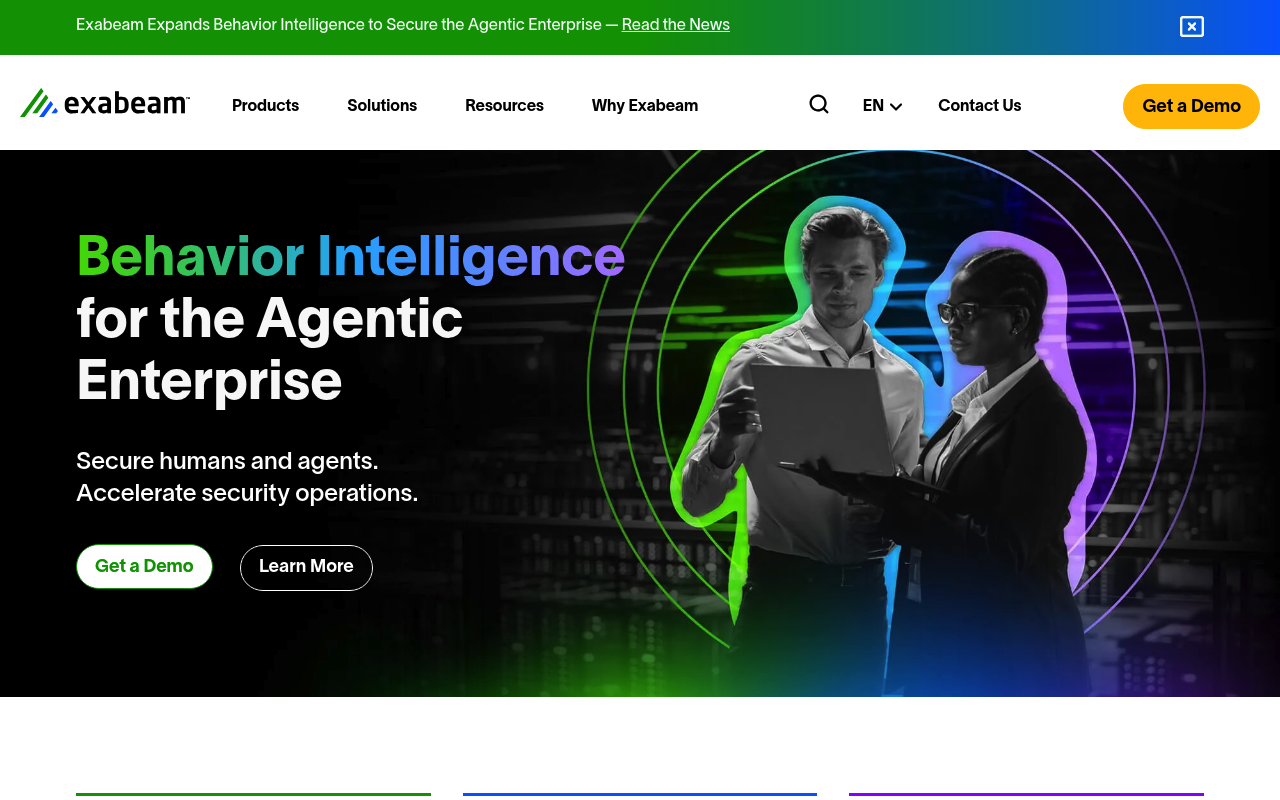 Exabeam website screenshot