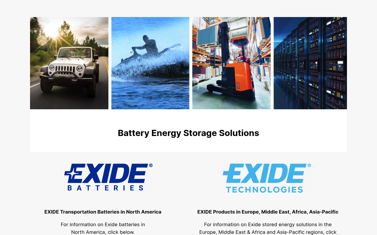 Exide Technologies screenshot