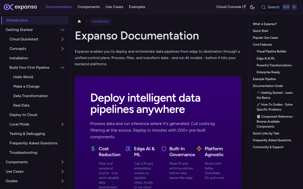 Expanso website screenshot