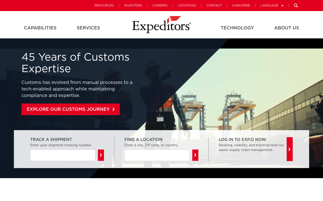 Expeditors International of Washington screenshot