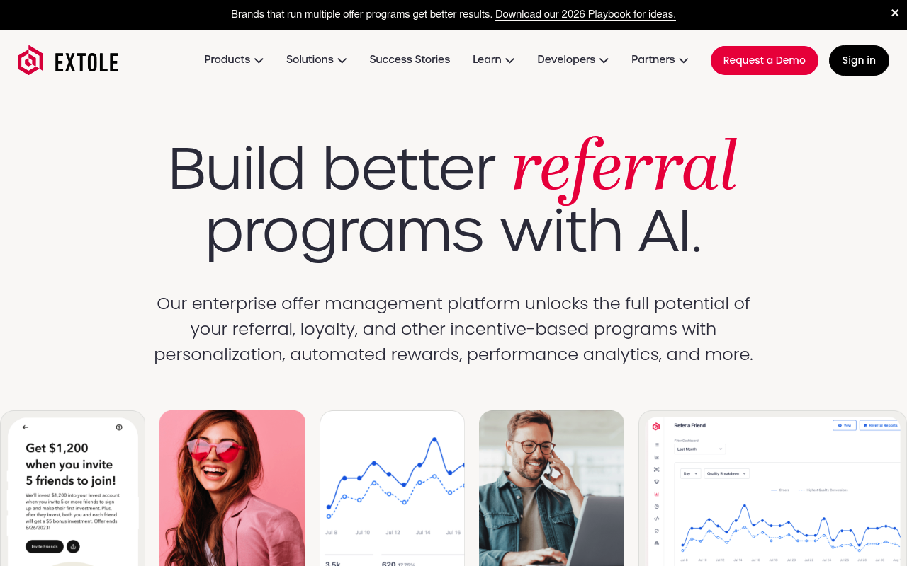 Extole website screenshot