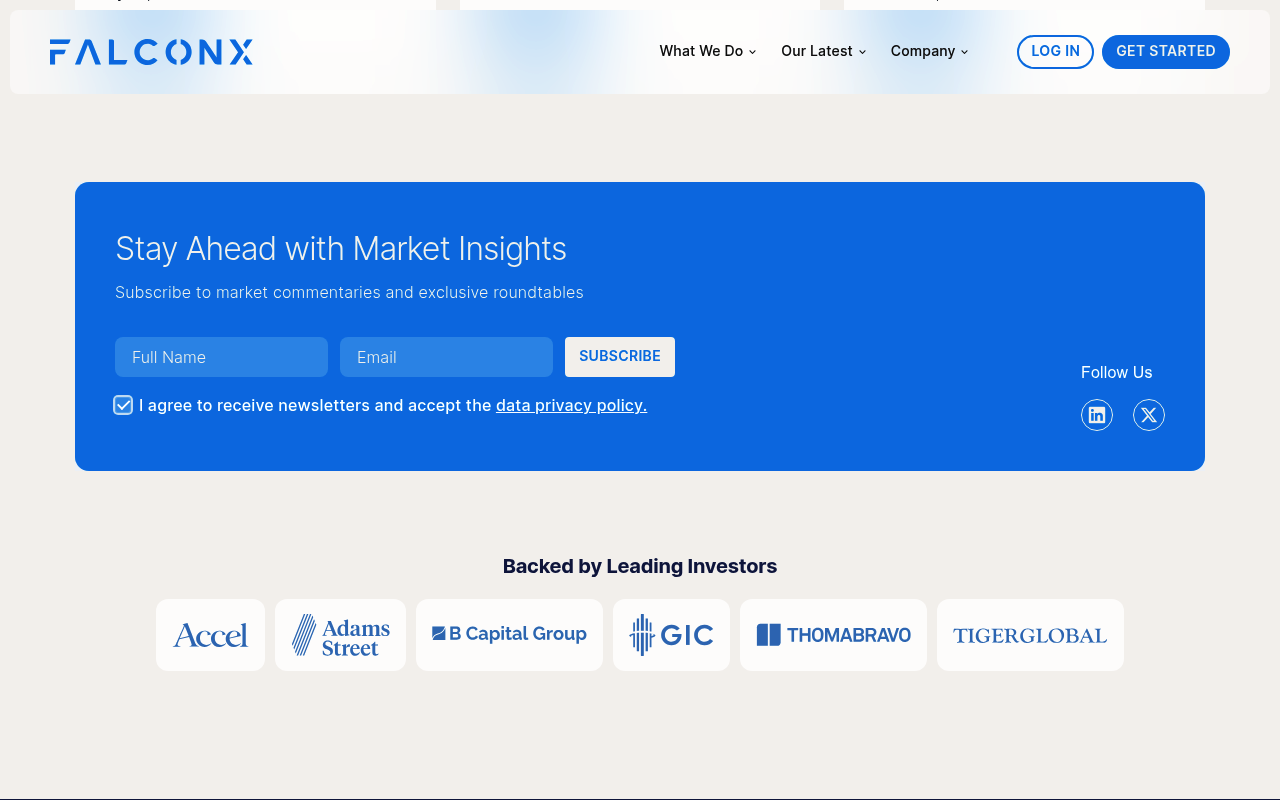 FalconX screenshot