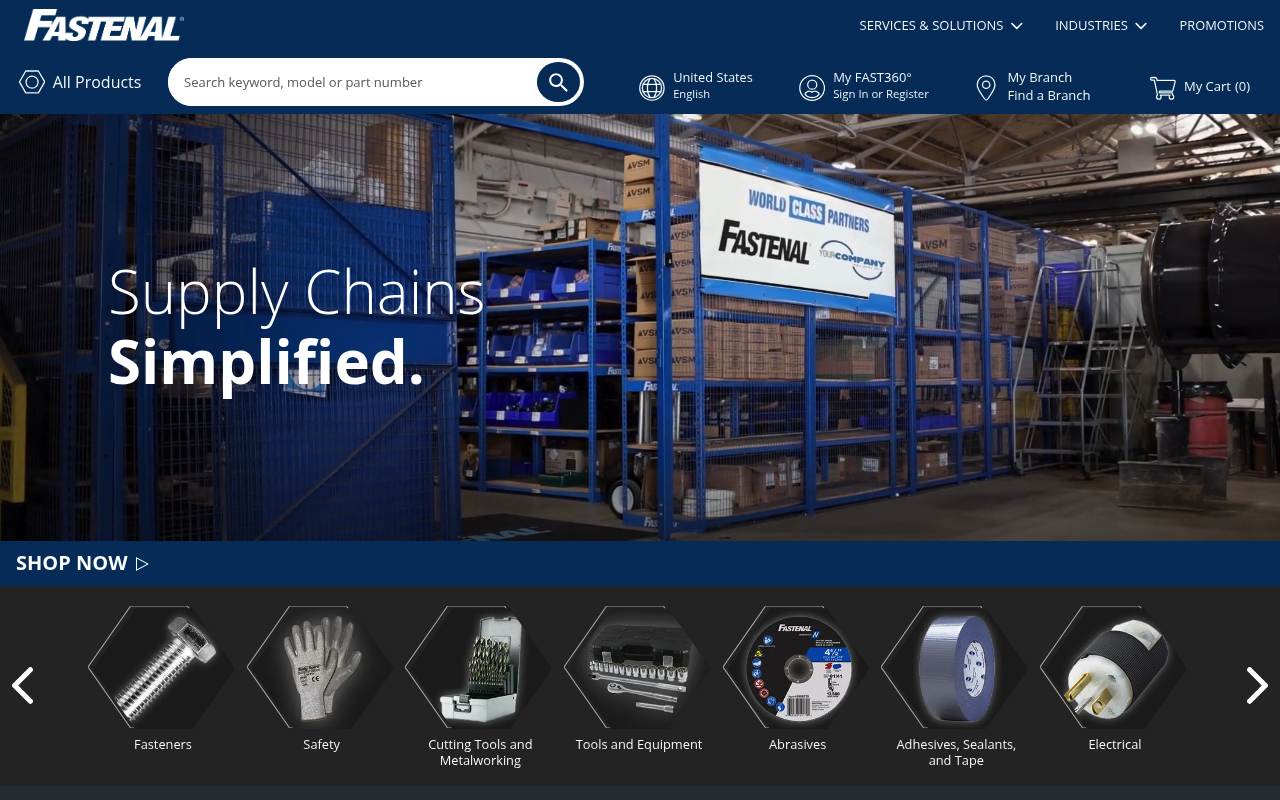 Fastenal screenshot