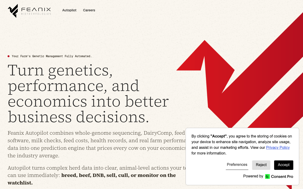 Feanix website screenshot
