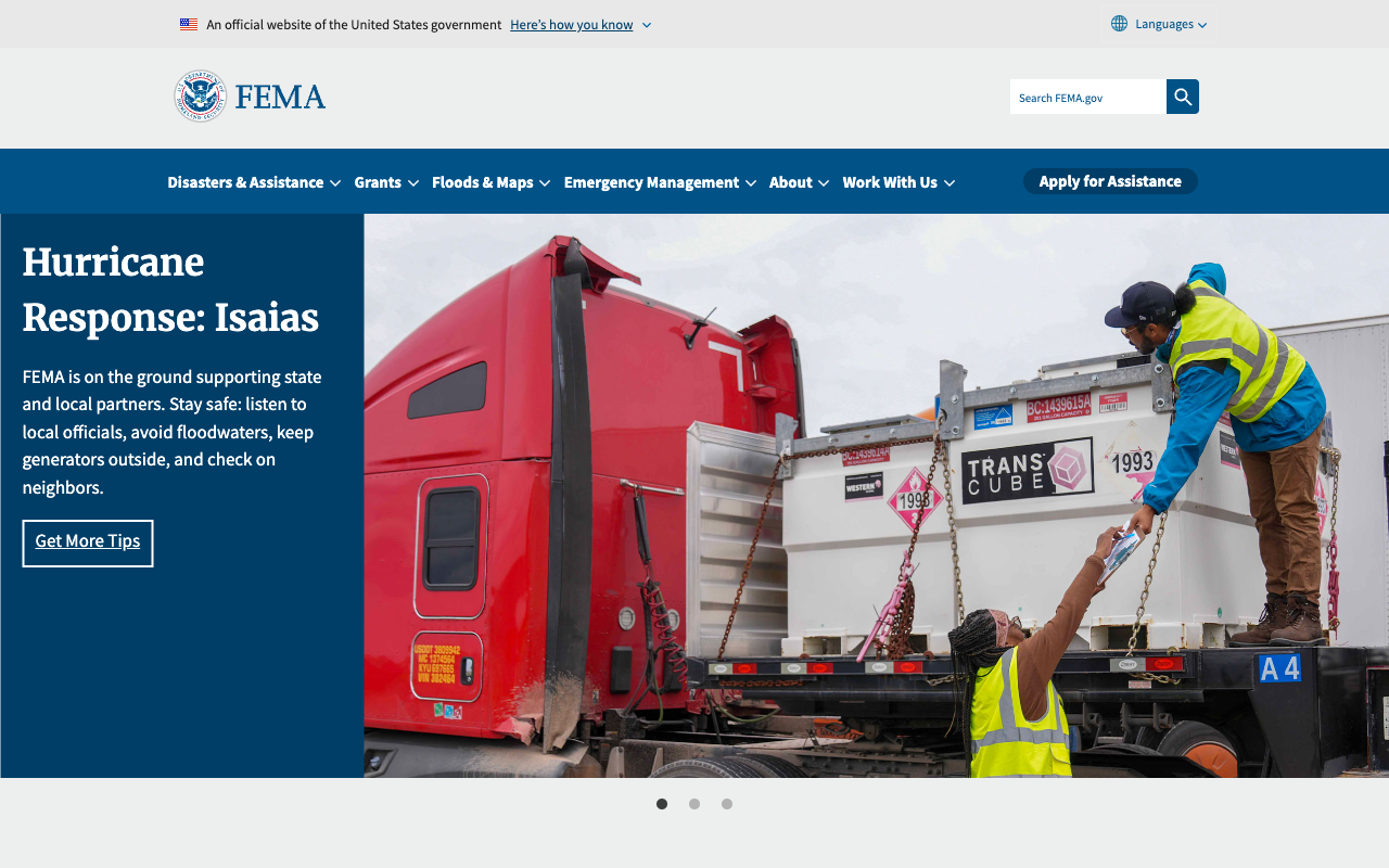 Federal Emergency Management Agency screenshot