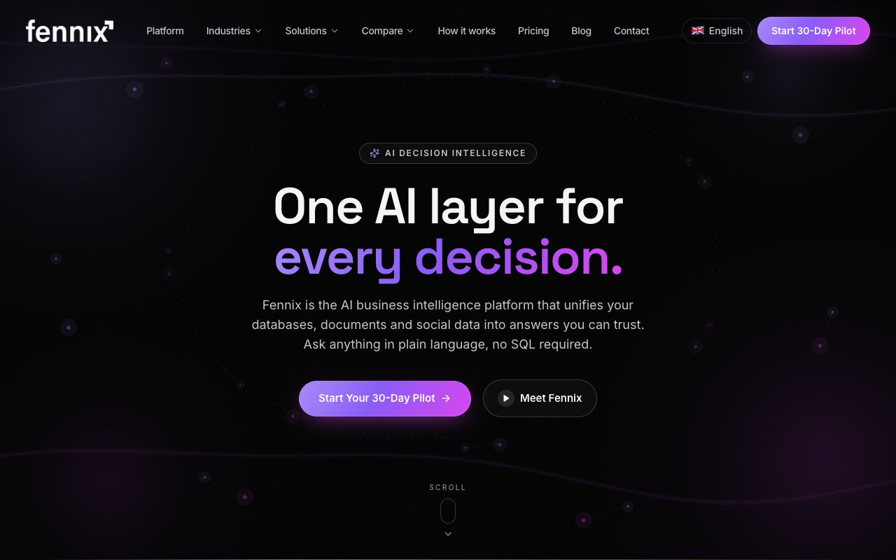 Fennix - AI Business Intelligence & Analytics Platform screenshot