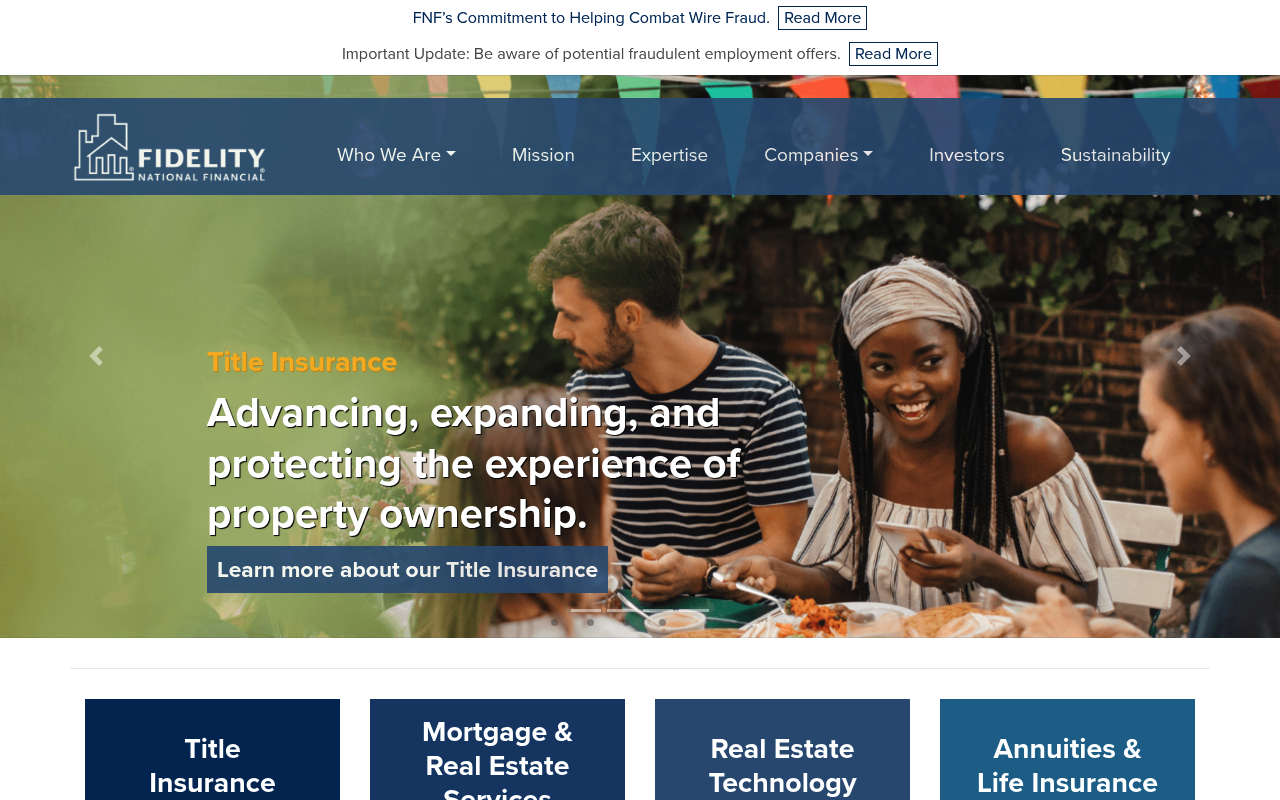Fidelity National Financial screenshot
