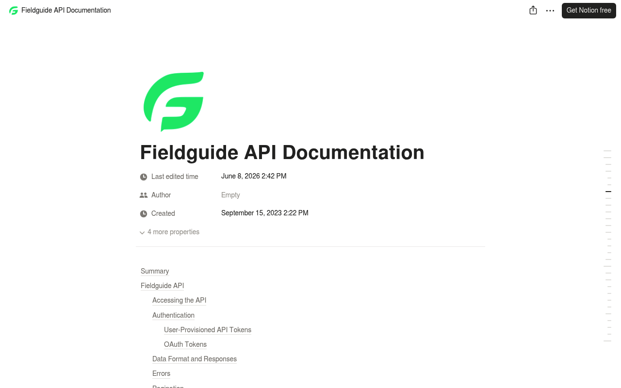 Fieldguide screenshot