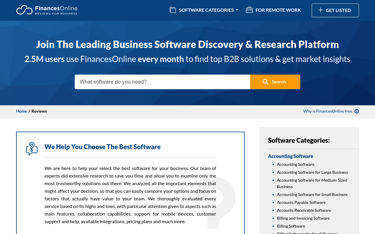 FinancesOnline screenshot