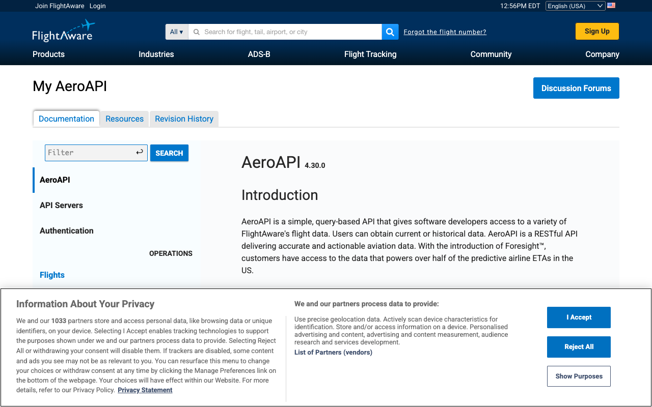 FlightAware screenshot