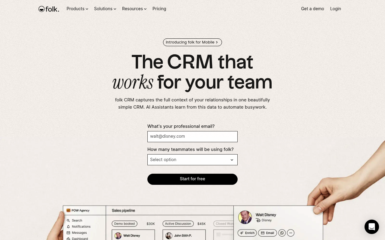 Folk website screenshot